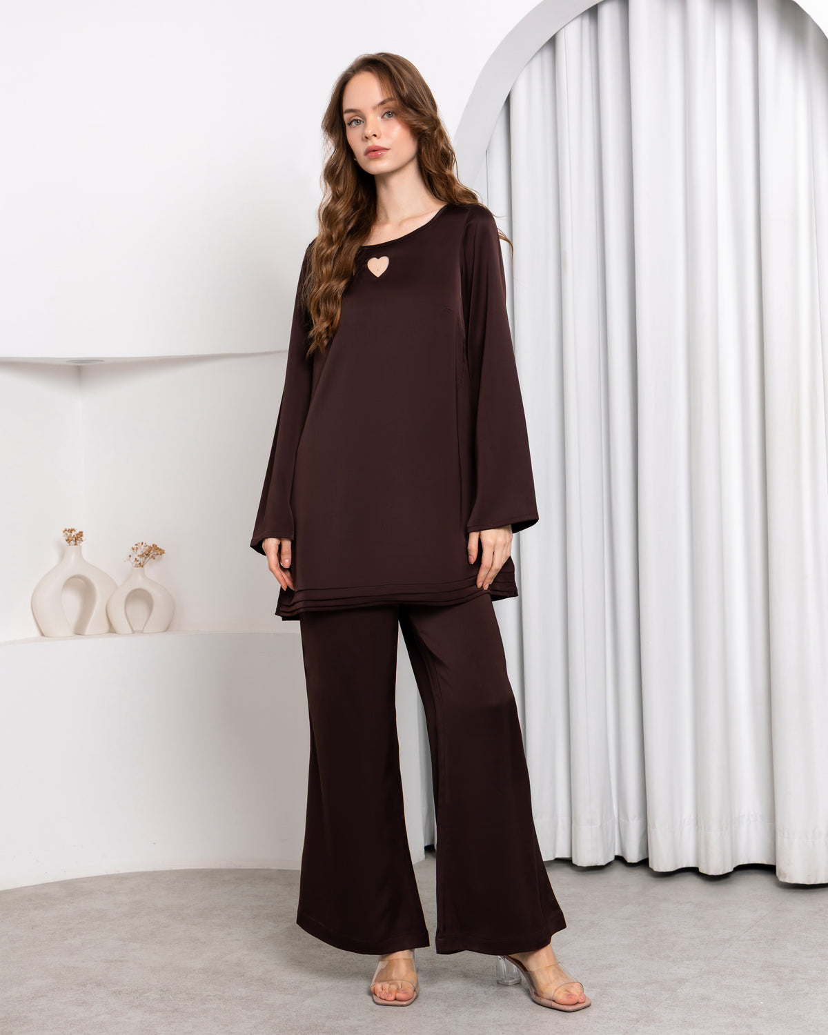 Aura Elegance Co-ord Set – Cocoa Brown