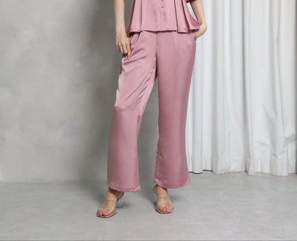Aura Satin Trousers – Blush Pink