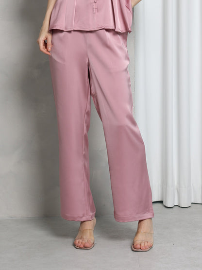Aura Satin Trousers – Blush Pink