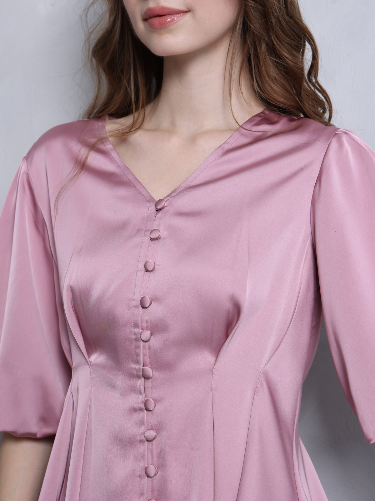 Aura Peplum Top – Blush Pink