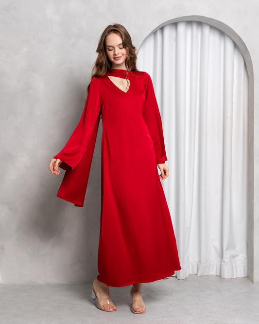 Aura Stole Dress – Scarlet Red