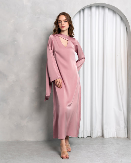 Aura Stole Dress – Blush Rose