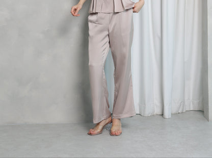 Aura Satin Trousers – Ivory Beige