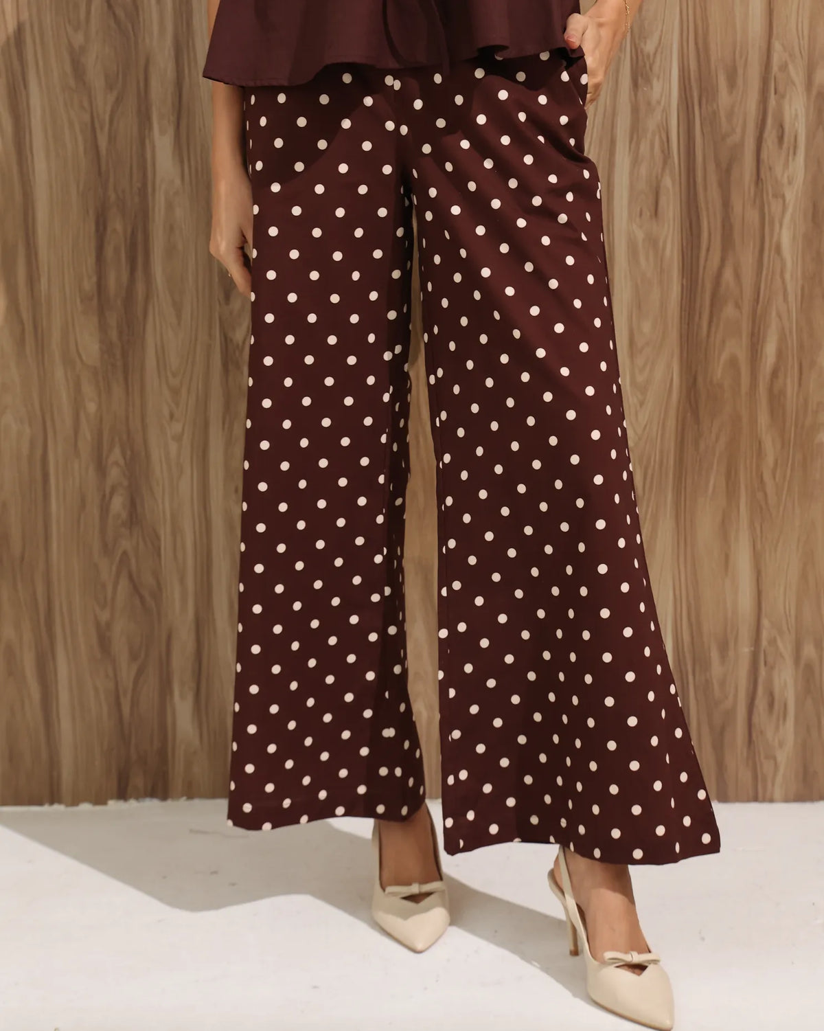 Polka Dot Flared Pants