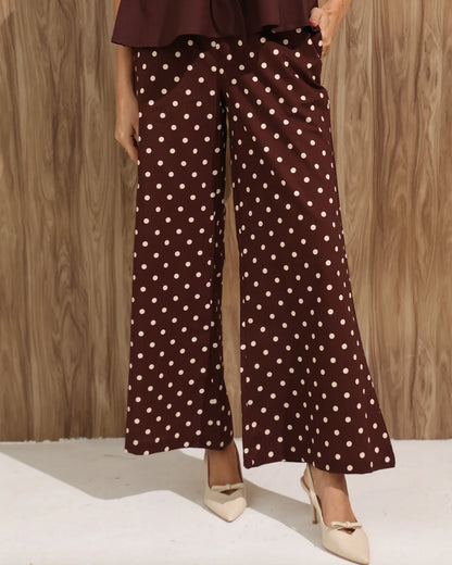 Polka Dot Flared Pants