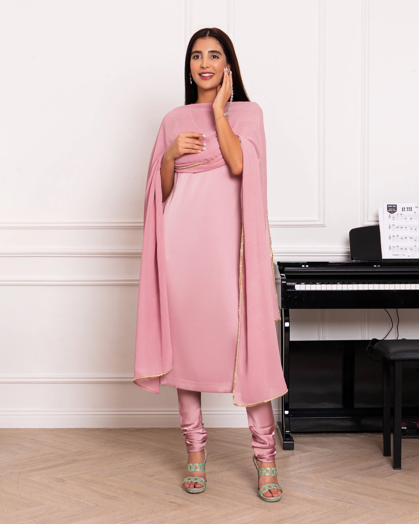 Blush Pink Satin Suit Set – 90’s Inspired Elegance