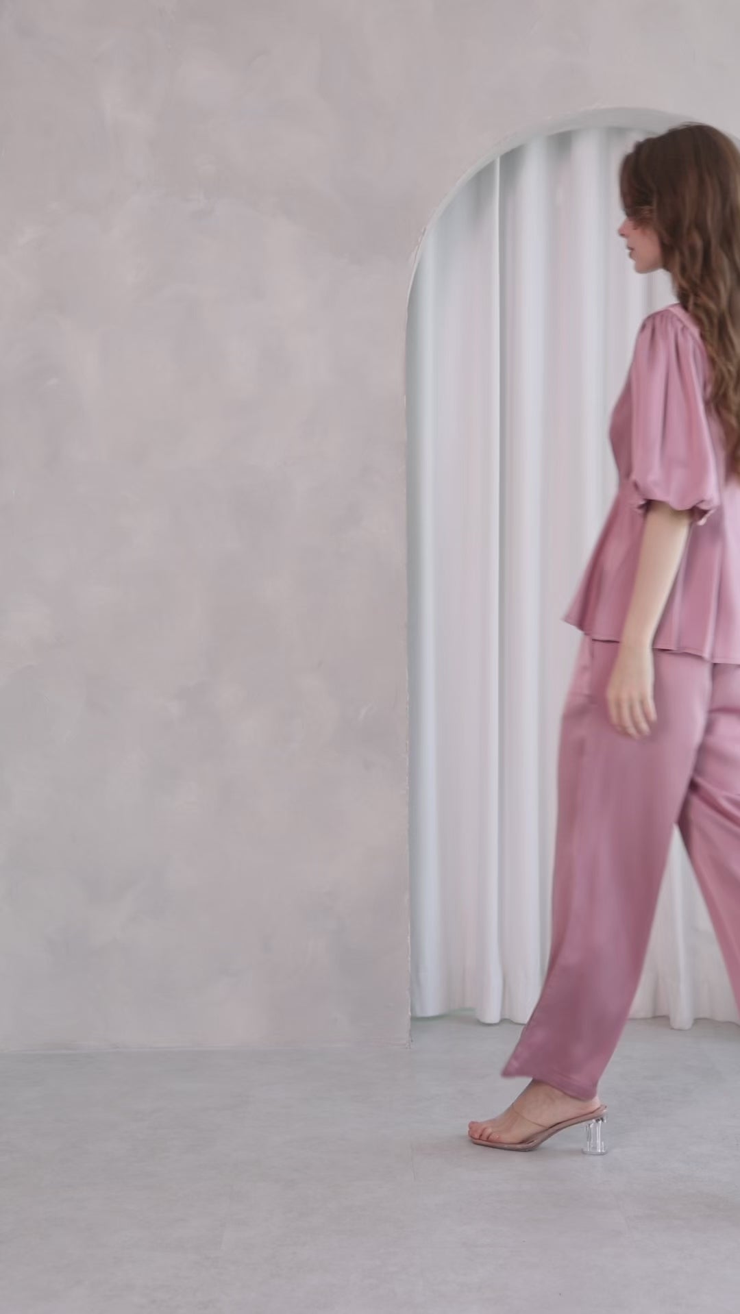 Aura Peplum Co-ord Set – Blush Pink